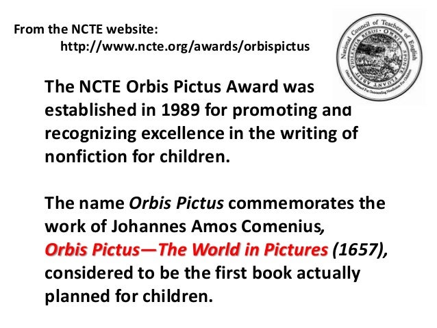 orbis pictus awards from ncte 2014 2010 orbis pictus