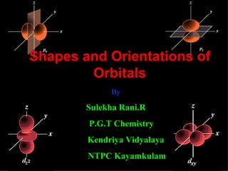 Shapes and Orientations of Orbitals By Sulekha Rani.R P.G.T Chemistry Kendriya Vidyalaya  NTPC Kayamkulam 