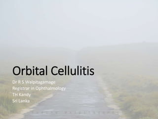 Orbital Cellulitis
Dr R S Walpitagamage
Registrar in Ophthalmology
TH Kandy
Sri Lanka
 