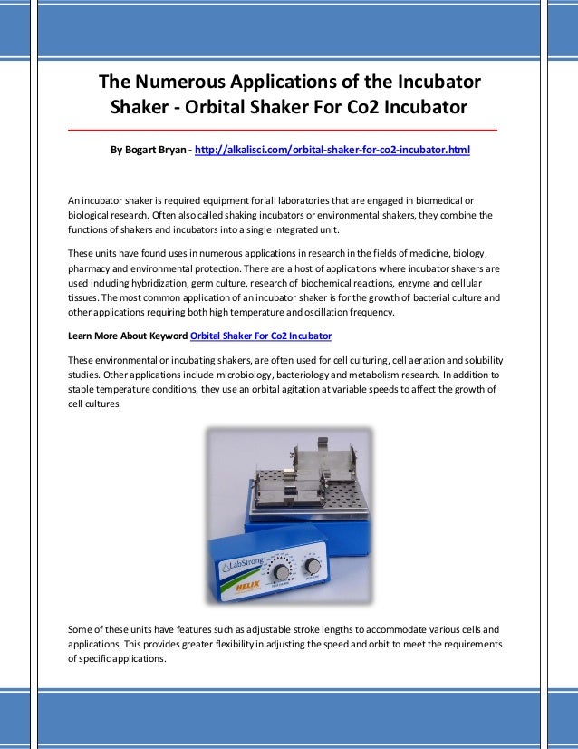 Orbital shaker for co2 incubator
