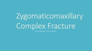 Zygomaticomaxillary
Complex FractureIt’s quadripod not tripod!
 