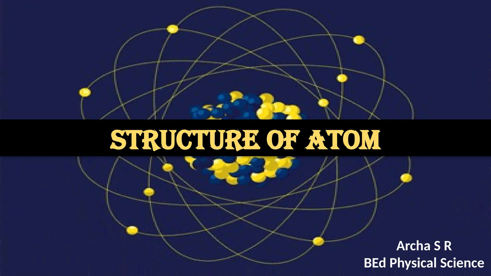 STRUCTURE OF ATOM
Archa S R
BEd Physical Science