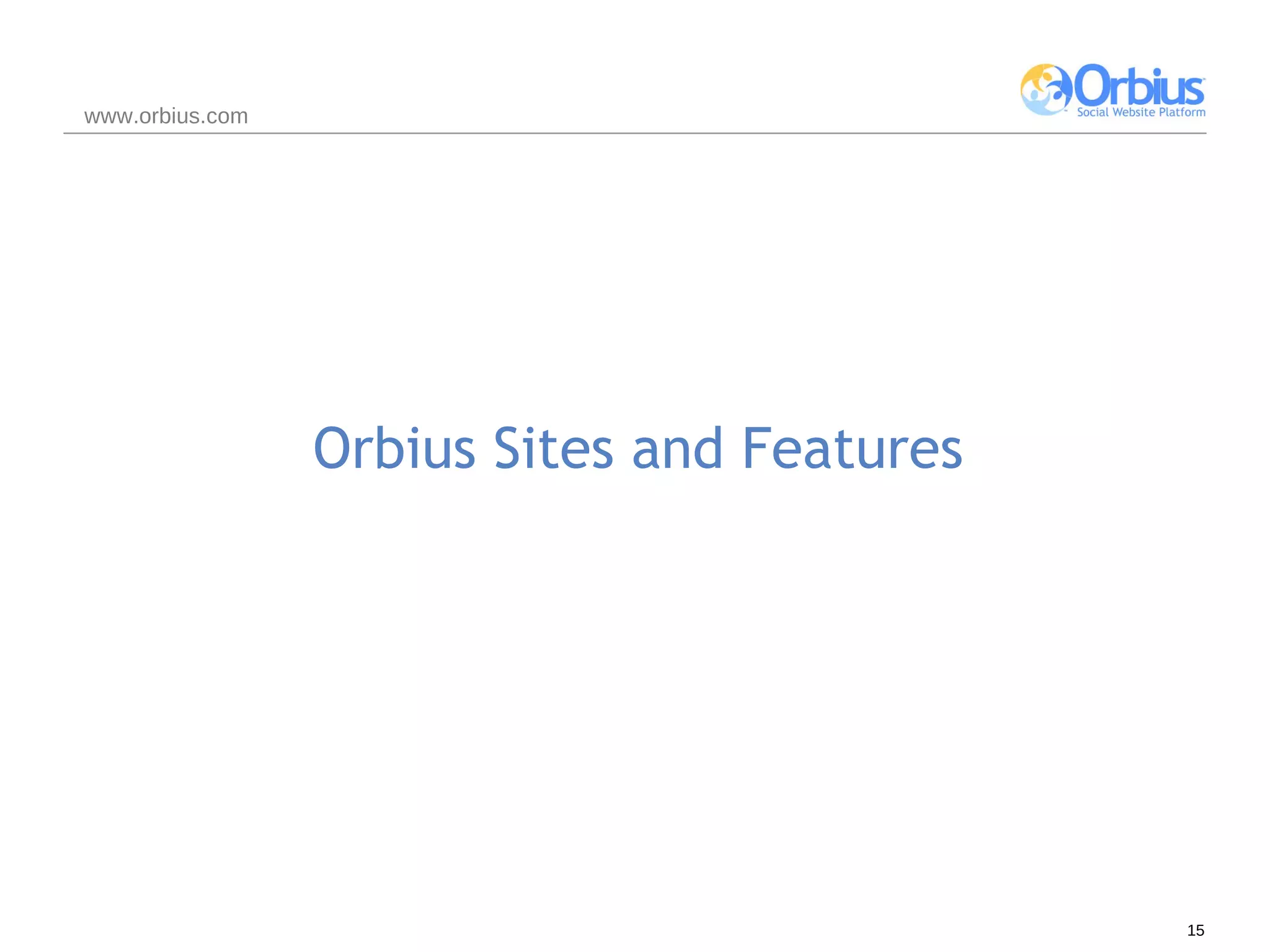 Orbius Sites and Features www.orbius.com 
