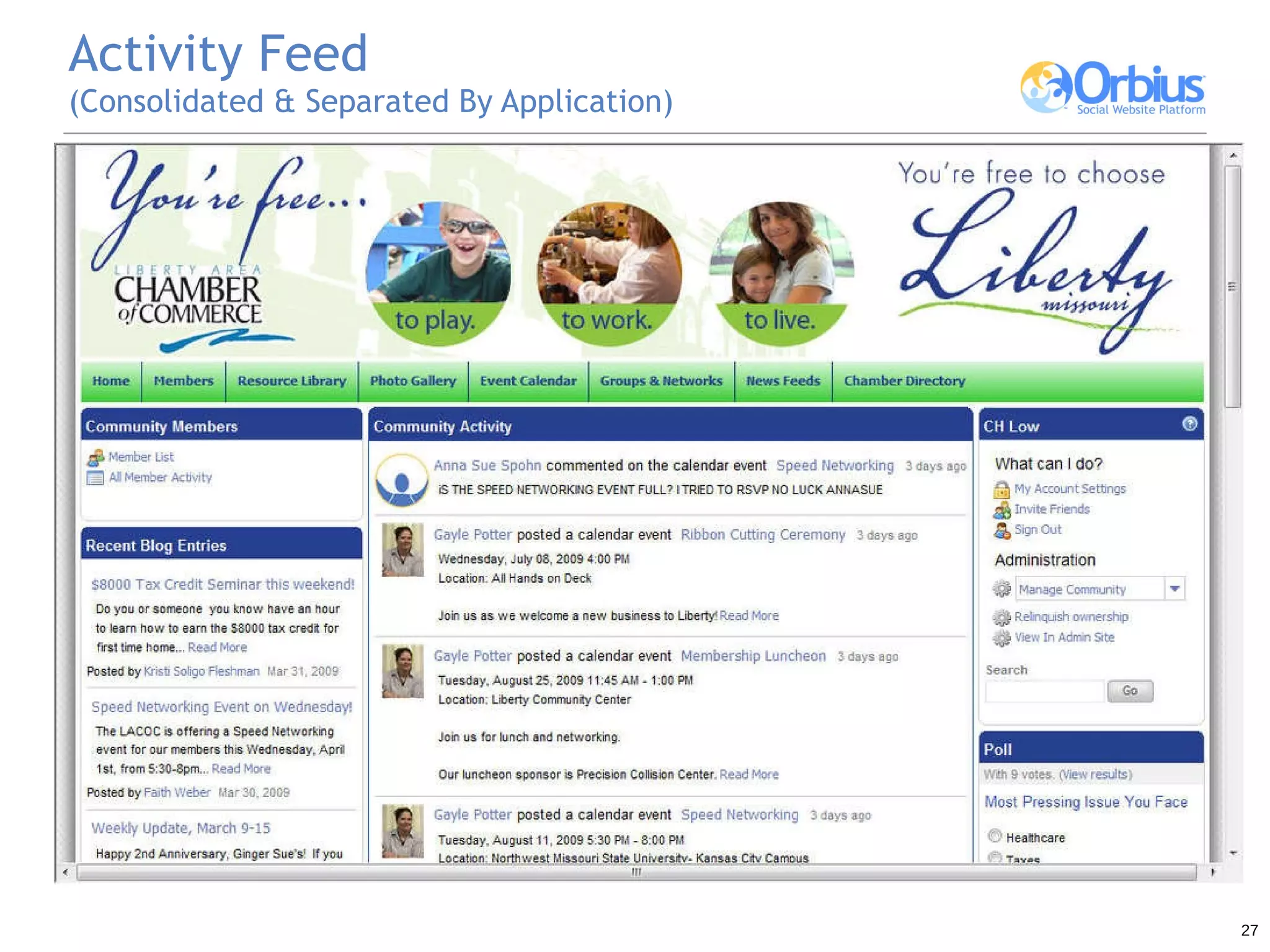 Activity Feed (Consolidated & Separated By Application) 