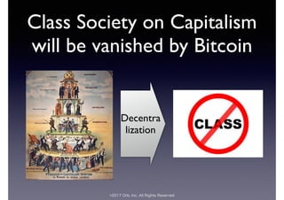 ©2017 Orb, Inc. All Rights Reserved
Class Society on Capitalism
will be vanished by Bitcoin
Decentra
lization
 