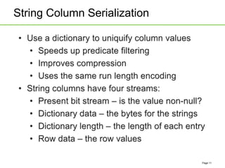 String Column Serialization
Page 11
 