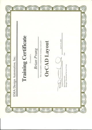 Or Cad Training Certificate