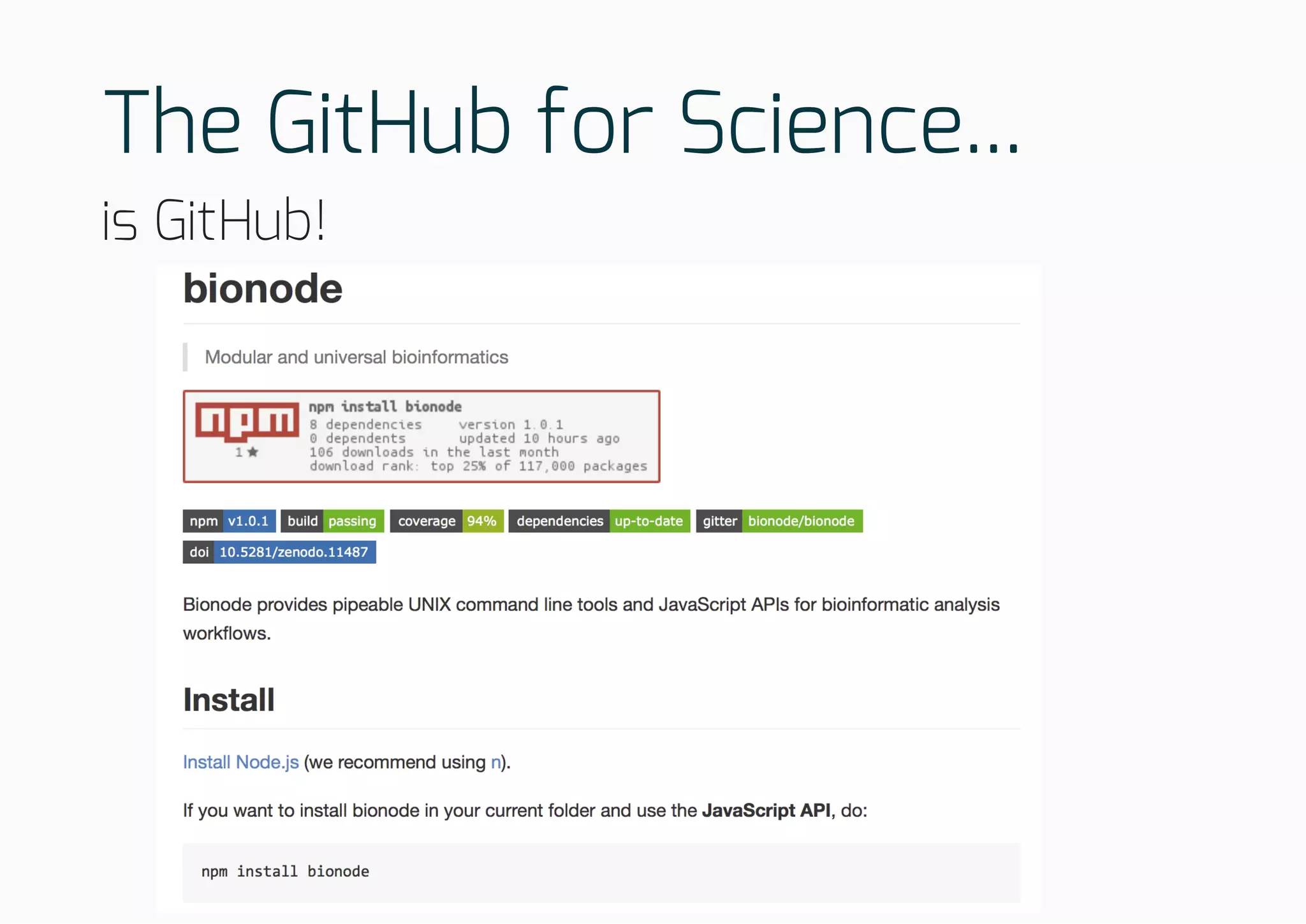 The GitHub for Science...
is GitHub!
 