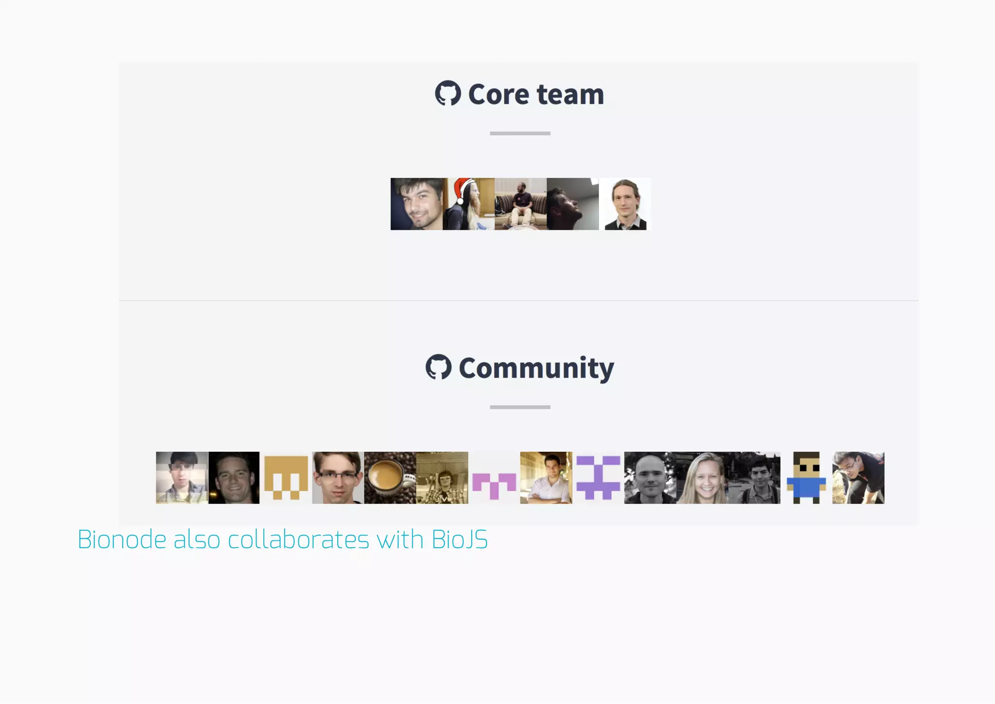 Bionode also collaborates with BioJS
 