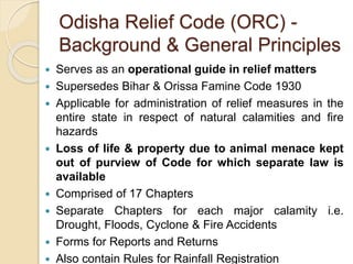 Orc Code ORC, DM act and DM mechanism in Odisha | PPTX