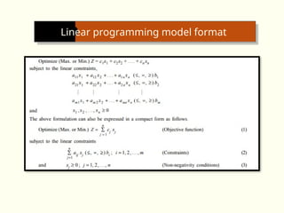 Linear programming model format
 