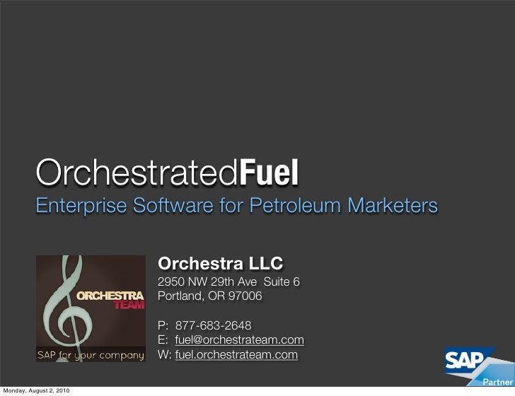 OrchestratedFUEL Overview Presentation