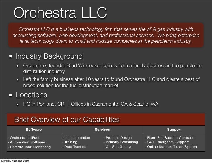 OrchestratedFUEL Overview Presentation