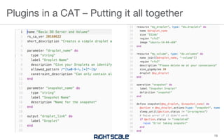 Plugins in a CAT – Putting it all together
19
 