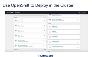 Use OpenShift to Deploy in the Cluster
 