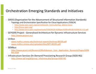Orchestration and provisioning architecture for effective service ...
