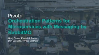 Orchestration Patterns for
Microservices with Messaging by
RabbitMQ
Greg Chase, Pivotal Software
Dan Baskette, Pivotal Software
 