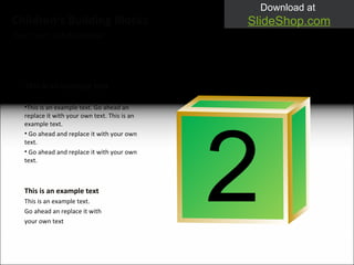 This is an example text. Go ahead an replace it with your own text. This is an example text. Go ahead and replace it with your own text. Go ahead and replace it with your own text. This is an example text This is an example text This is an example text.  Go ahead an replace it with your own text Your own sub headline Children‘s Building Blocks 