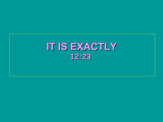 IT IS EXACTLY   12:23   