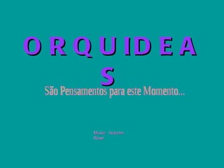 ORQUIDEAS Music:  Autumn Rose São Pensamentos para este Momento... 