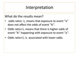 Odds Ratio And Confidence Interval Odds Ratio And Confidence Interval