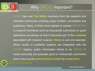 Orcid Paper Example Global ID’s & Publicizing Researches (ORCID) | PDF