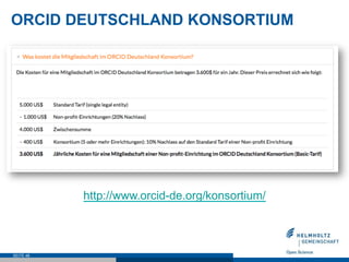 ORCID DEUTSCHLAND KONSORTIUM
SEITE 48
http://www.orcid-de.org/konsortium/
 