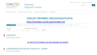 http://members.orcid.org/member-list
INSTITUTO FEDERAL DO RIO GRANDE DO NORTE
1
2
3
 