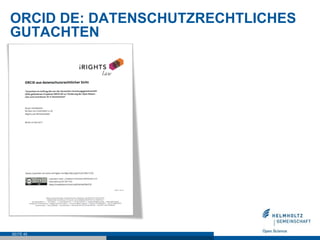 ORCID DE: DATENSCHUTZRECHTLICHES
GUTACHTEN
SEITE 45
 
