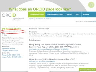What does an ORCID page look like?

 