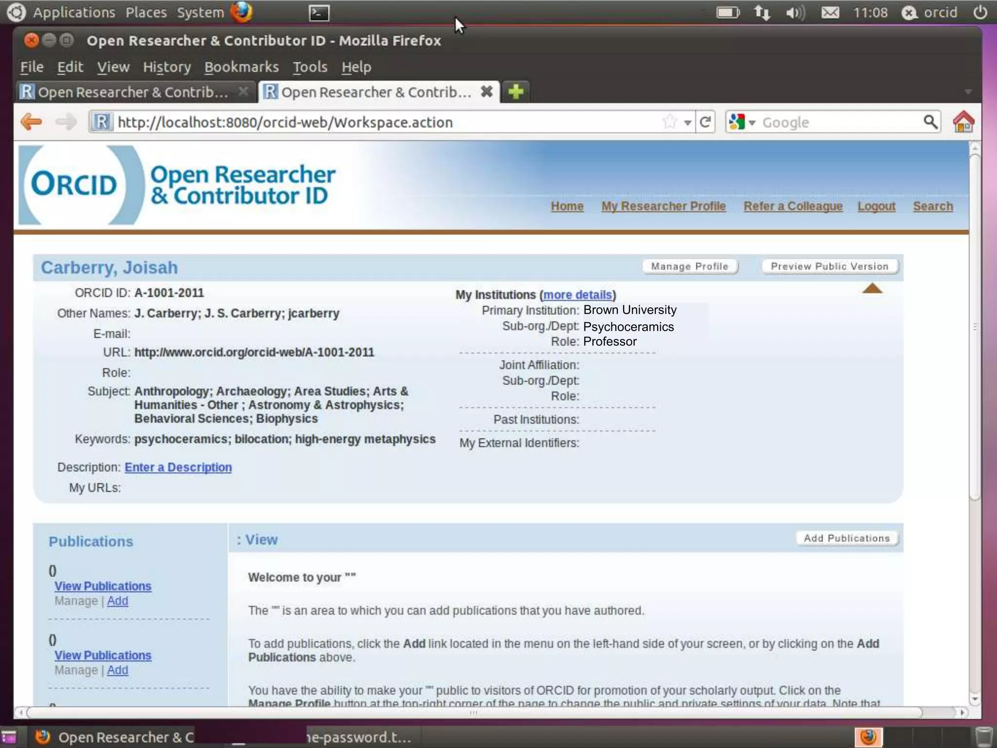 Brown University
Psychoceramics
Professor
 