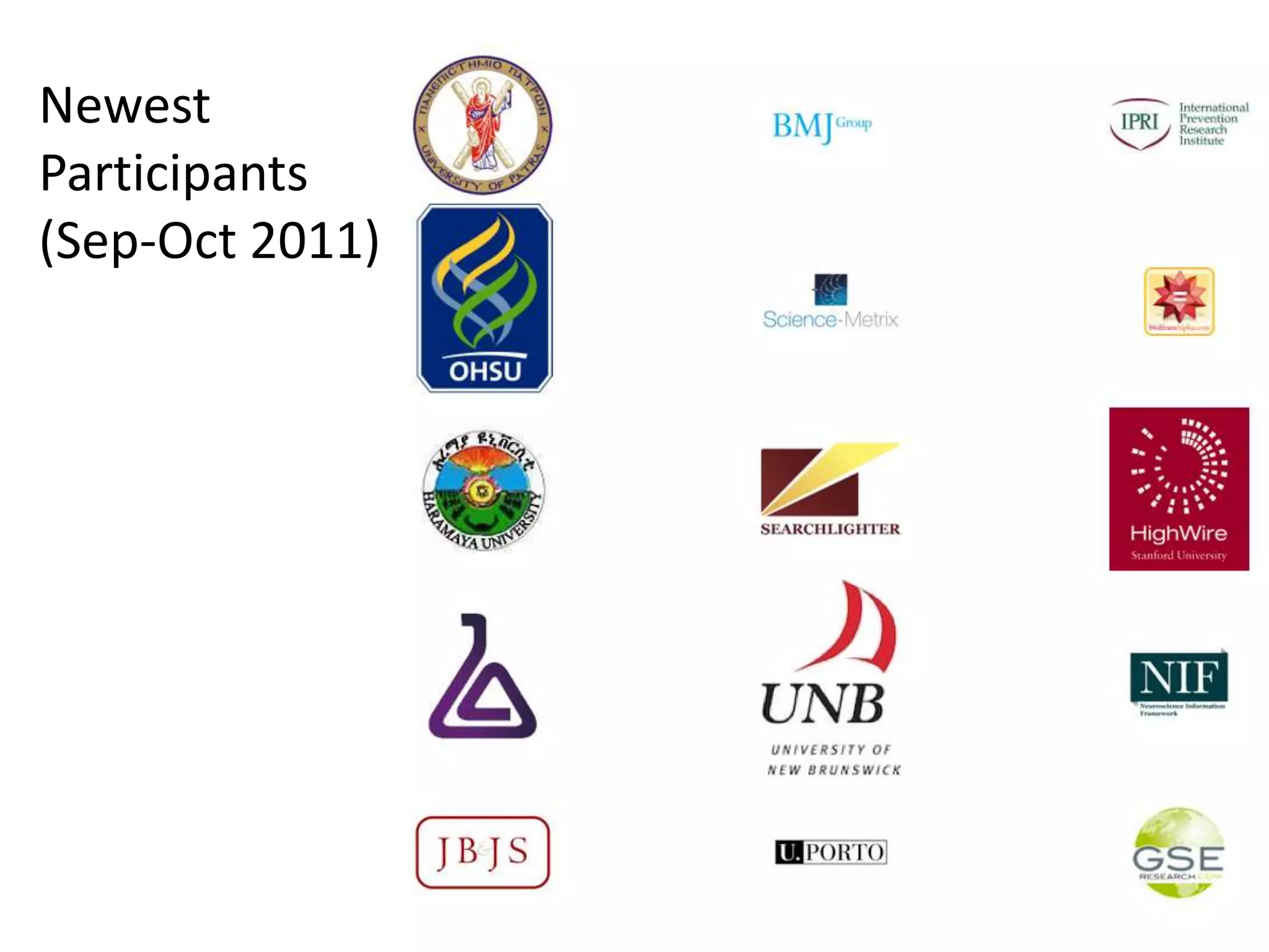 Newest
Participants
(Sep-Oct 2011)
 