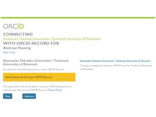 Orcid implementation dtu basen
