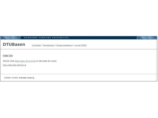 Orcid implementation dtu basen