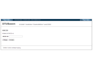 Orcid implementation dtu basen