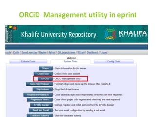 ORCiD Management utility in eprint
 