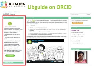 Libguide on ORCiD
 