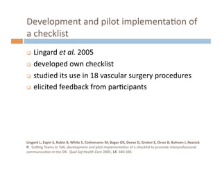 Surgical Team Communications - Perspect Management Consulting | PDF