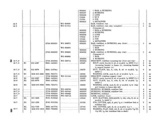 16-8
16-8 .. . .. . ... ......_. ......_......___.........................--
;; 16-7, 8 __.__..G758-8333294
16-7, 8 Hl 012-3567 HOOl-5422921
16-7, 8
16-7, 8
16-8
16-8
16-8
16-8
16-7, 8
16-7, 8
16-7, 8
16-7
16-7
16-7
G758-8333291
G758-8333292
Hl 012-0370 HOOl-4167641
Hl 5310-012-0383 HOOl-7025771
_..__..G758-8333293
Hl 012-3567 HOol-5422921
,Hl 012-0370 HOOl-4167641
Hl 5310-012-0383 HOOl-7025771
.._..._ G758-8333296
______...___.__...__......_....._........... G758-8333297
._... G758-8333295
______..__..._.............._.................G758-8333298
Hl 012-5348 HlOl-0125348
Hl 012-1224 HlOl-0121224
Hl 013-7185 HOOl-4417731
Hl 5310-013-1016 HOOl-7043861
WO-808699
wo-811914
WO-808672
WO-808678
WO-808693
WO-808699
wo-808714
8333291 1 BAR, w/BUSHING
8333297 4 BUSHING
8333298 2 LINK
125348 2 NUT
121224 2 PIN
8333425 4 RETAINER
I---
8333292
8333297
8333299
125348
121224
8333425
8333291
_.. . . .
8333295
8333292
. . .
8333295
8333294
_.... 123567
120370
._..... 120383
WO-811545 8333293
.._~ 123567
_..... 120370
........ ._...__.......___........... 120383
wo-808703 8333296
WO-642943 8333297
wo-808668 8333295
WO-808716 8333298
._.... 125348
..~_121224
137185
.._.. 131016
BAR, stabilizer, rear __..._......._.._._..........................................
BAR, stabilizer, rear, assy (complete) ._..._..__.____._..................
Composed of:
1 BAR w/BUSHING
4 BUSHING
2 LINK
2 NUT
2 PIN
4 RETAINER
BAR, stabilizer, w/BUSHING, assy (front) .._...._..._______._...
Composed of:
1 BAR
2 BUSHING
BAR, stabilizer, w/BUSHING, assy (rear) .________.__._....._......
Composed of:
1 BAR
2 BUSHING
BRACKET, stabilizer mounting bar (front and rear).......
BOLT, math, hex-hd, S, cd- or zn-pltd, 7/&20NF-3 x 1
(mounting bracket to frame (4), mounting bracket
to support bracket (4))
NUT, PLAIN, hex, It, s-fin, S, cd- or zn-pltd, TAG-
20NF-2
WASHER, LOCK, med, S, cd- or zn-pltd, T!s in ._________..
BRACKET, stabilizer support (rear) ~... . ..___.___...
BOLT, math, hex-hd, S, cd- or zn-pltd, ‘d&20NF-2 x 1.
NUT, PLAIN, hex, It, s-fin, S, cd- or zn-pltd, %6-
20NF-2
WASHER, LOCK, med, S, cd- or zn-pltd, 74~in. (sup-
port bracket to frame side rail)
BUSHING, RUBBER, stabilizer links....__.____.._._...................
BUSHING, RUBBER, stabilizer link ...._.___._.._...................
BUSHING, stabilizer ..._..._..._..................................................
LINK, stabilizer (front) ._........._.__.._.........................................
NUT, SLOTTED, HEXAGON, It, thk, s-fin, S, cd- or
zn-pltd, s-24NF-2
PIN, COTTER, split, S, pltd, 3dZx 1 (stabilizer link to
stabilizer bar)
PIN, COTTER, split, S, cd- or zn-pltd, s x l..___.........._
WASHER, FLAT, SAE, std, S, cd- or zn-pltd, ?A ID,
1%~ OD, s/52thk (stabilizer link to shaft)
1
1
4 ea
8 ea
8 ea
8
6 ea
2
2
2
ea
ea
ea
ea
ea
ea
ea
ea
ea
ea
ea
ea
ea
ea
ea
ea
ea
 