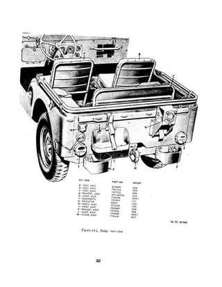 A-SEAT. ASSY
B-SEAT, ASSY
C-SEAT, ASSY
Oh%ACKET, ASSY
E-LIGHT, ASSY
F-BWWERETTE
G-REFLECTOR- -.
H-PINTLE, ASSY
J-STRAP, ASSY
K-BRACKET, ASSY
L-LIGHT, ASSY
M-COVER. ASSY
PART NO GROUP
8328489
7697536 1806
7697535 1806
wo-689016 1806
T760506 1504
7372819 0609.1
506101 210?
7073209 2202
7698489 1503
7375163 1808
7760507 1808
7731428 0609.1
0617
RA PO 367248
Figure 18-h. Body-rear view
 