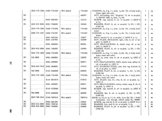 Hl
Hl
Hl
Hl
Hl
Hl
HI
Hl
Hl
HI
Hl
Hl
Hl
Hl
Hl
Hl
Hl
Hl
2510-770-1328 G50337701328
HOOl-5421301
5310-012-0388 HOOl-7045591
2510-770-1328 G503-7701328
2530-770-1327 G503-7701327
HOOl-5421341
HOOl-4167601
HOOl-4040541
5310-012-0388 HOOl-7045591
2510-770-1328 G503-7701328
012-0232 HOOl-3056951
HOOl-4038521
5310-010-7815 HOOl-4056621
044-6363 H101-0446363
2510-770-1328 G503-7701328
H101~213513
HOOl-4038521
HlOl-0122040
044-6363 HlOl-0446363
2510-769-7513 G740-7697513
...____._.._..._..._...... HOOl-5421261
5310-012-0382 HOOl-7025741
5310-012-0388 HOOl-7045591
WO-A4414 7701328
.._..._. .._ ._.._..._ 442829
121615
120388
WO-A4414 7701328
WO-A4413 7701327
120677
120369
503351
120386
WO-A4414 7701328
120232
_ 503271
__..._. ._.... .__..._..... 107815
_..... .___........ .._..._. 446363
WO-A4414 7701328
. 213513
.._ _..._. _.. 503271
_.............._.. 122040
_......... 446363
WO-A4416 7697513
120647
.__. 120382
..~ 120388
CUSHION, ru, 3 Ig, 1% wide, s thk (No. 4 body hold-
down, right side only)
NUT, self-locking, hex, “Huglock,” S, cd- or zn-pltd,
g-24UNC-24B, ?& wide, 133/2 thk
SCREW, cap, hex-hd, S. cd- or zn-pltd, g-24NF-3
x 1%
WASHER, FLAT, S, cd- or zn-pitd, ?/i ID, 1 OD,
0.083 thk
CUSHION, ru, 3 lg, 1% wide, W thk (No. 5 body hold-
down)
CUSHION, ru, 3 Ig, 1% wide, :$;6thk (No. 5 body hold-
down)
BOLT, hex-hd, S, cad-or zn-pltd, ?s-24NF-3 x 1% _....
NUT, PLAIN, HEXAGON, light, s-fin, S, cd- or zn-
pltd, $&24NF-2
NUT, SELF-LOCKING, S, elastic stop, cd- or zn-
pltd, g/8-24NF-3
WASHER, FLAT, S, cd- or zn-pltd, rh ID, 1 OD,
0.083 thk
CUSHION, ru, 3 Ig, 1% wide, W thk (No. 6 body hold-
down, inner and outer)
BOLT, sq, neck, step, S, cd- or zn-pltd, $f-18NC-2
xl%
NUT, SELF-LOCKING, HEX, elastic stop, safety, S,
cd- or zn-pltd, j%f6-18NC-3
NUT, STAMPED STEEL, jam, hex, reg, g-notch, S,
cd- or zn-pltd, j;(G-18NC
WASHER, FLAT, S, cd- or zn-pltd, W ID, x/sJOD,
0.083 thk
CUSHION, ru, 3 Ig, 1% wide, W thk (No. 7 body hold-
down, inner and outer)
NUT, PLAIN, hex, hv, s-fin, S, cd- or zn-pltd, j%-
18NC-2
NUT, SELF-LOCKING, safety, elastic stop, S, cd- or
zn-pltd, jde-18NC-3
SCREW, cap, hex-hd, S, cd- or zn-pltd, $fs-18NC-3
x 1%
WASHER, flat, S, cd- or zn-pltd, W ID, W OD,
0.083 thk
SHIM, ru, 2 W in. Ig, 1% in. wide, s in thk (No. 1 body
hold-down) (use through vehicle serial No. 60406)
SCREW, cap, hex-hd, S, cd- or zn-pltd, 3/s-24NF-3 x 1
WASHER, lock, med, S, cd- or zn-pltd, N in .._............
WASHER, FLAT, S, ,cd- or zn-pltd, ‘46 ID, 1 OD,
0.083 thk
2
2
4
2
4
4
4
ea
ea
ea
ea
ea
ea
ea
ea
ea
ea
ea
ea
ea
ea
ea
ea
ea
ea
ea
ea
ea
ea
ea
ea
 