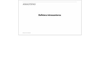 ANALYSFAS
Definiera intressenterna
 