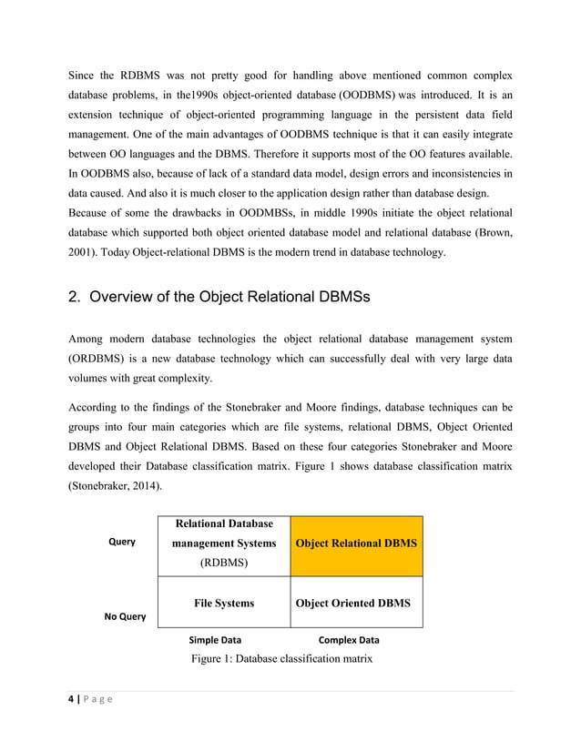 Object-Relational Database Systems(ORDBMSs) | PDF