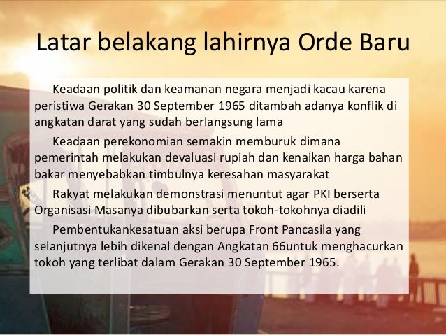 Sejarah Orde Baru Reformasi Refolusi Hijau