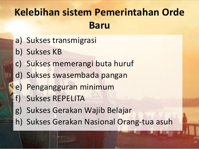 Sejarah Orde Baru Reformasi Refolusi Hijau