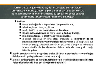 Orden 16 de junio del Currículo de Educación Primaria | PPT