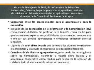 Orden 16 de junio del Currículo de Educación Primaria | PPT