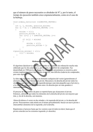 Ordenación de vectores en c++ | PDF