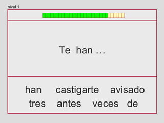 Te han …
han castigarte avisado
tres antes veces de
nivel 1
 