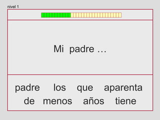 Mi padre …
padre los que aparenta
de menos años tiene
nivel 1
 